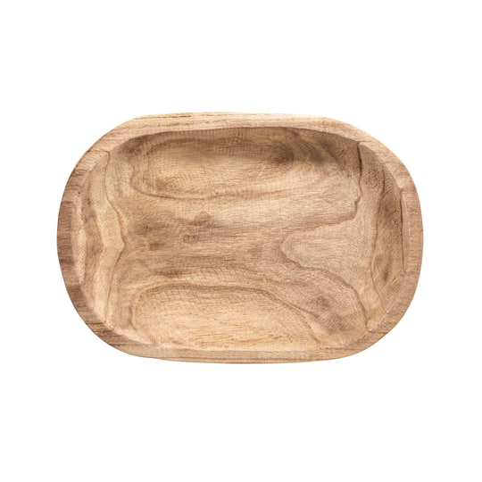 Hand-Carved Paulownia Wood Bowl, Natural